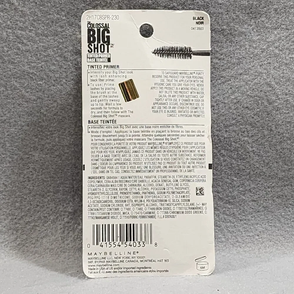 The Colossal Big Shot Tinted Primer Mascara 230 Black Noir MAYBELLINE NEW Sealed